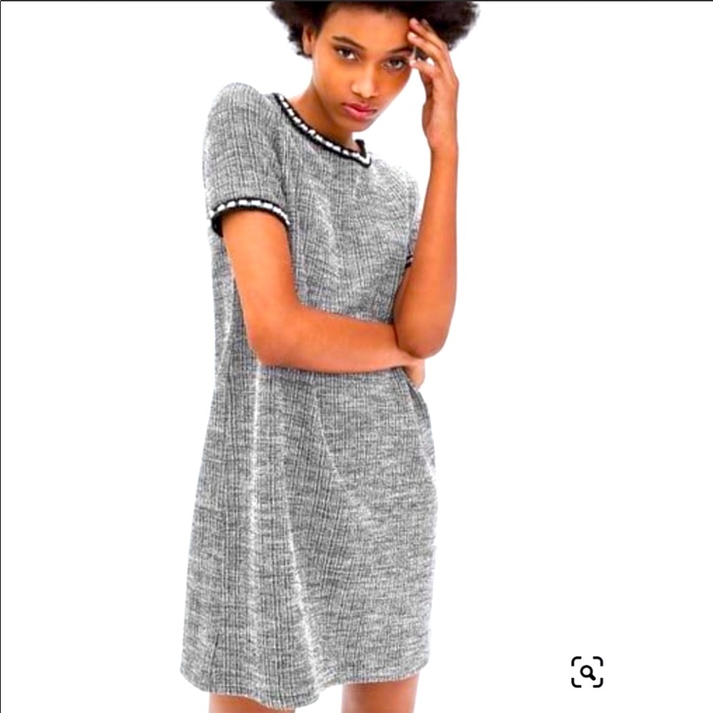 Zara pearl collar shift dress